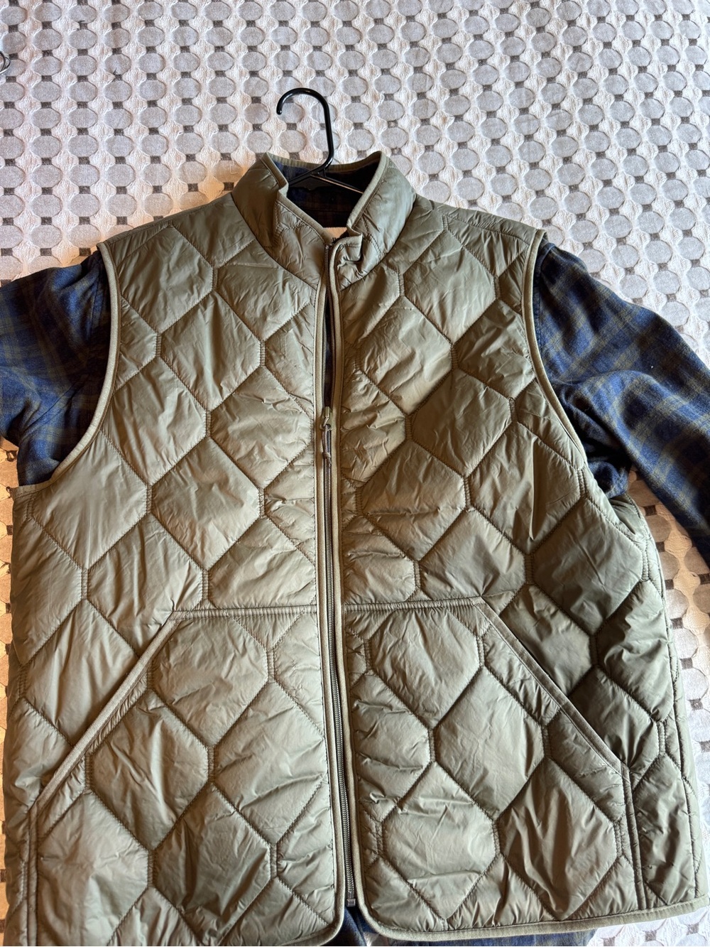 Goodfellow & Co Olive Quilted Zip-Front Men's Vest & Button Down